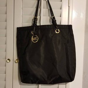 Michael Kors Nylon Black Tote - Large with gold grommets